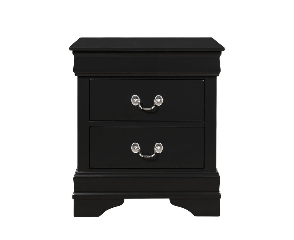 Simple casual style nightstand in black finish by Global