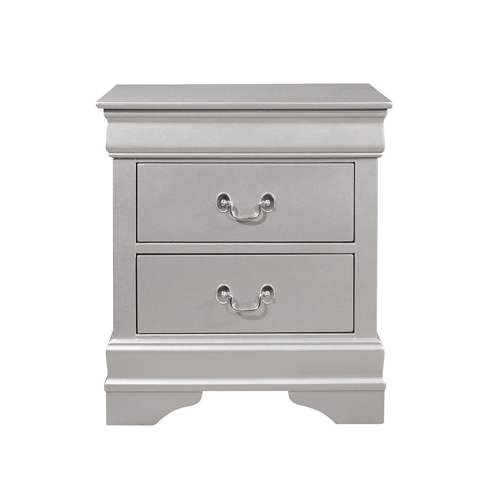 Simple casual style nightstand in silver finish by Global