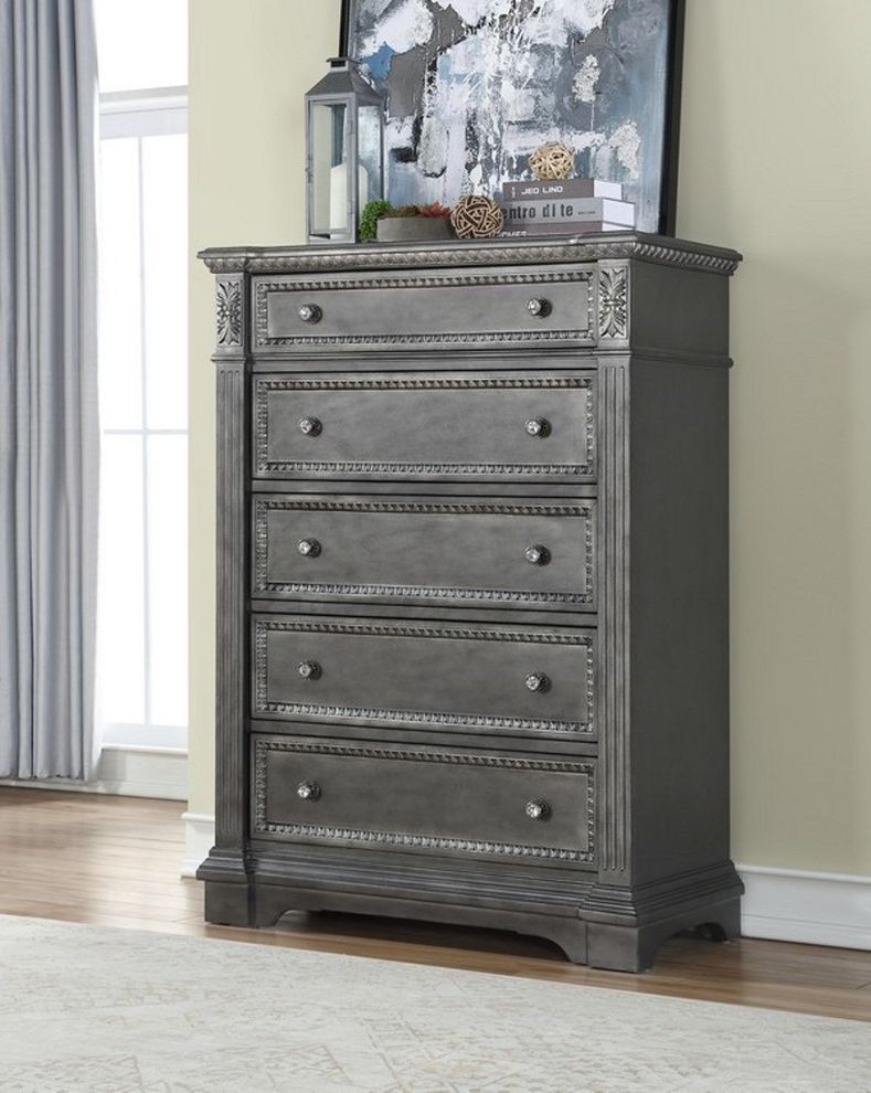 Gray finish chest in traditional style by Global