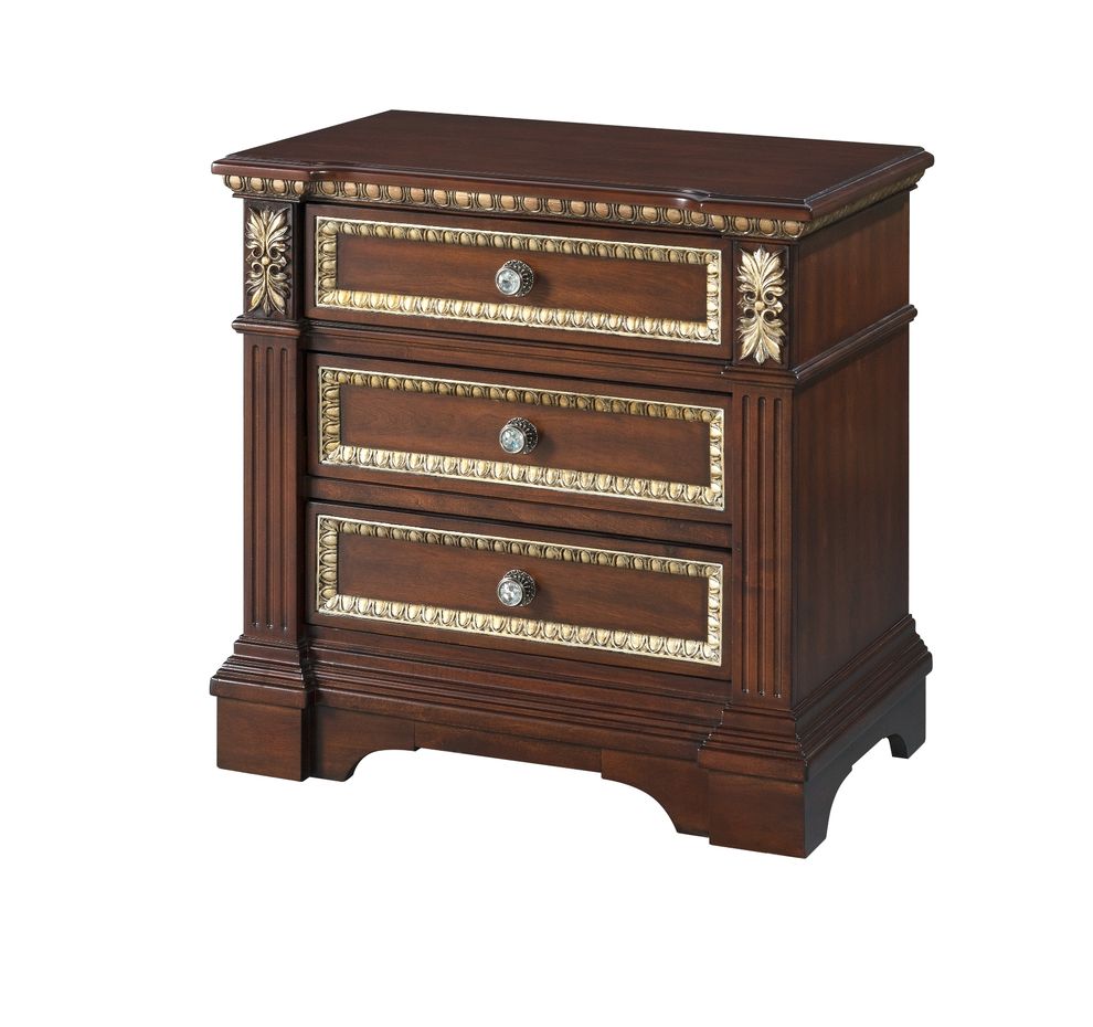 Cherry finish traditional style nightstand by Global