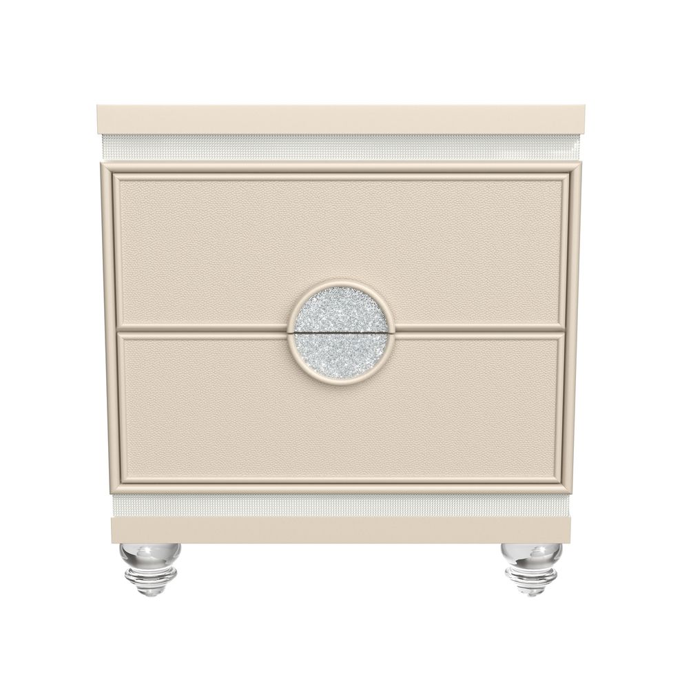 Champagne finsh crystal / glam nightstand by Global