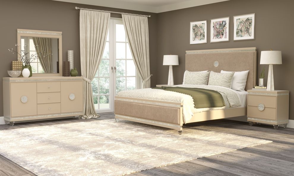 Champagne finsh crystal / glam style bedroom by Global