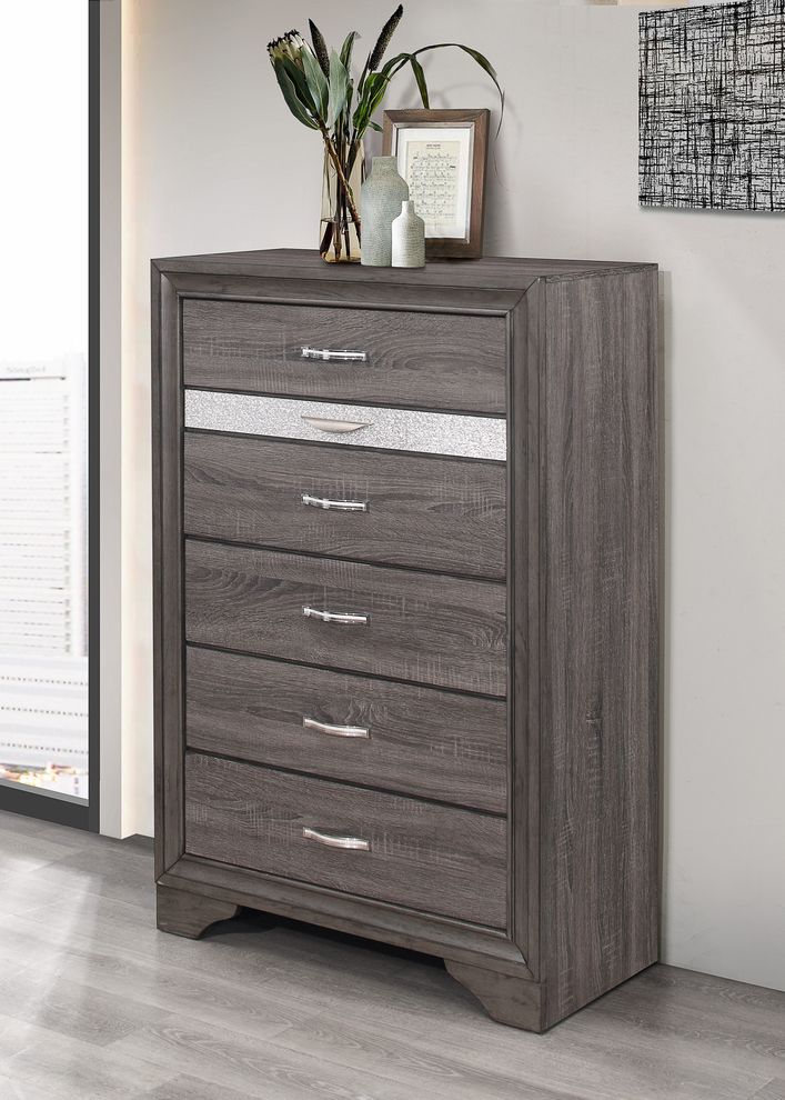 Simple casual style gray finish chest by Global