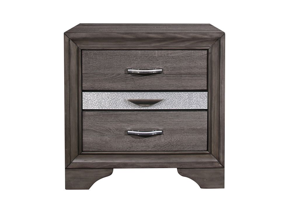 Simple casual style gray finish nightstand by Global