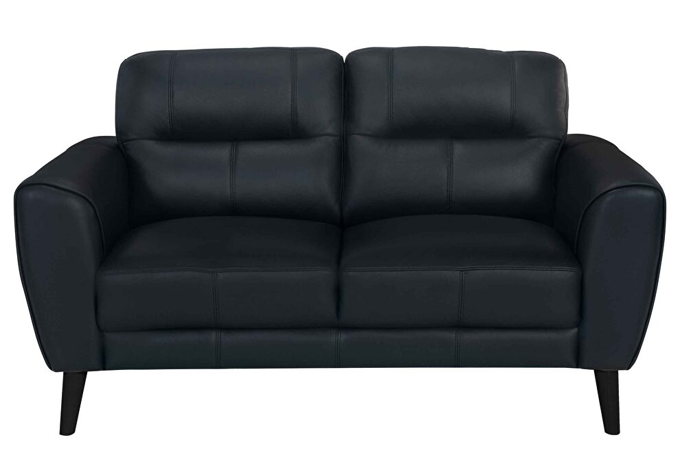 Black leather loveseat in contemporary style by Global