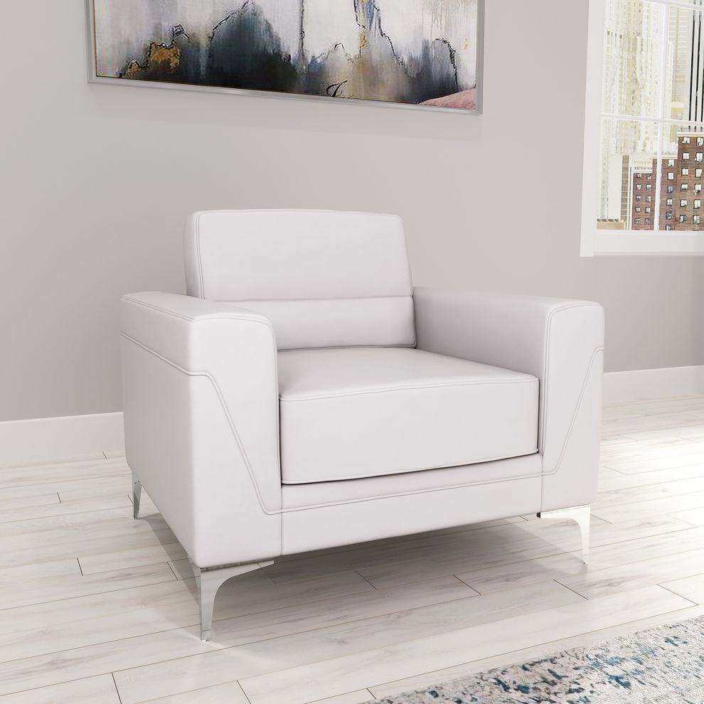 Light grey casual style affordable chair by Global