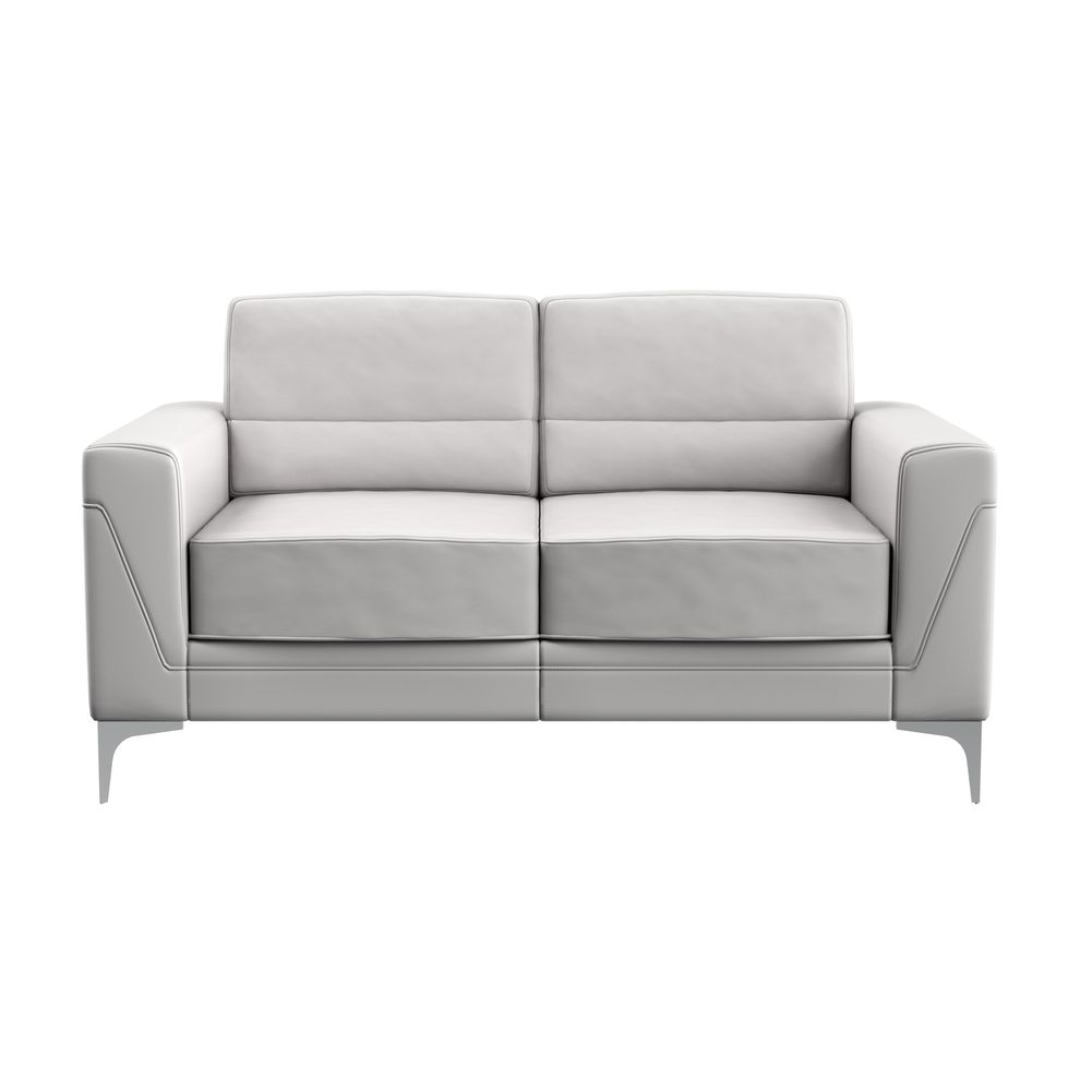 Light gray clean contemporary design loveseat by Global