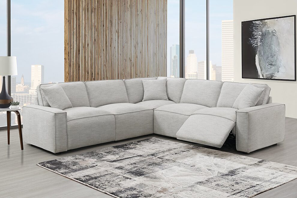 Sand power sectional in low-profile contemporary style by Global