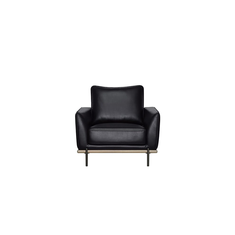 Black leather gel low profile contemporary chair by Global