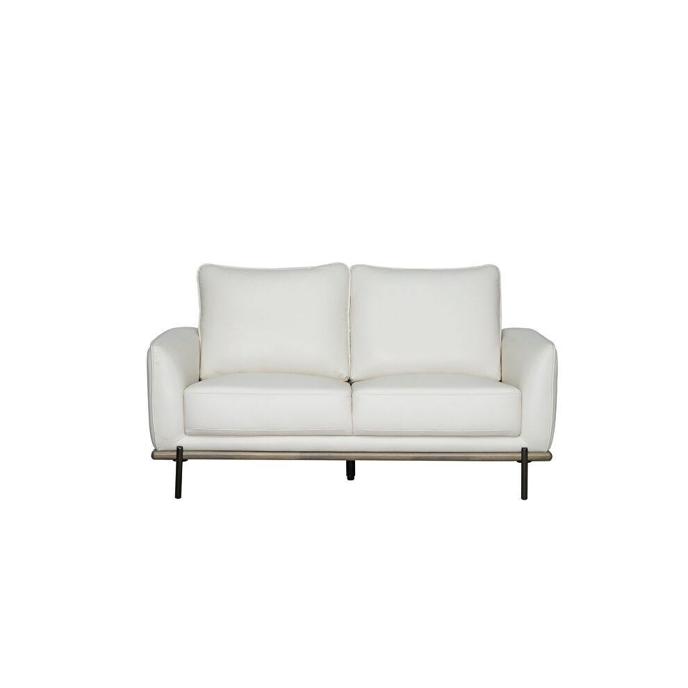 White leather gel low profile contemporary loveseat by Global