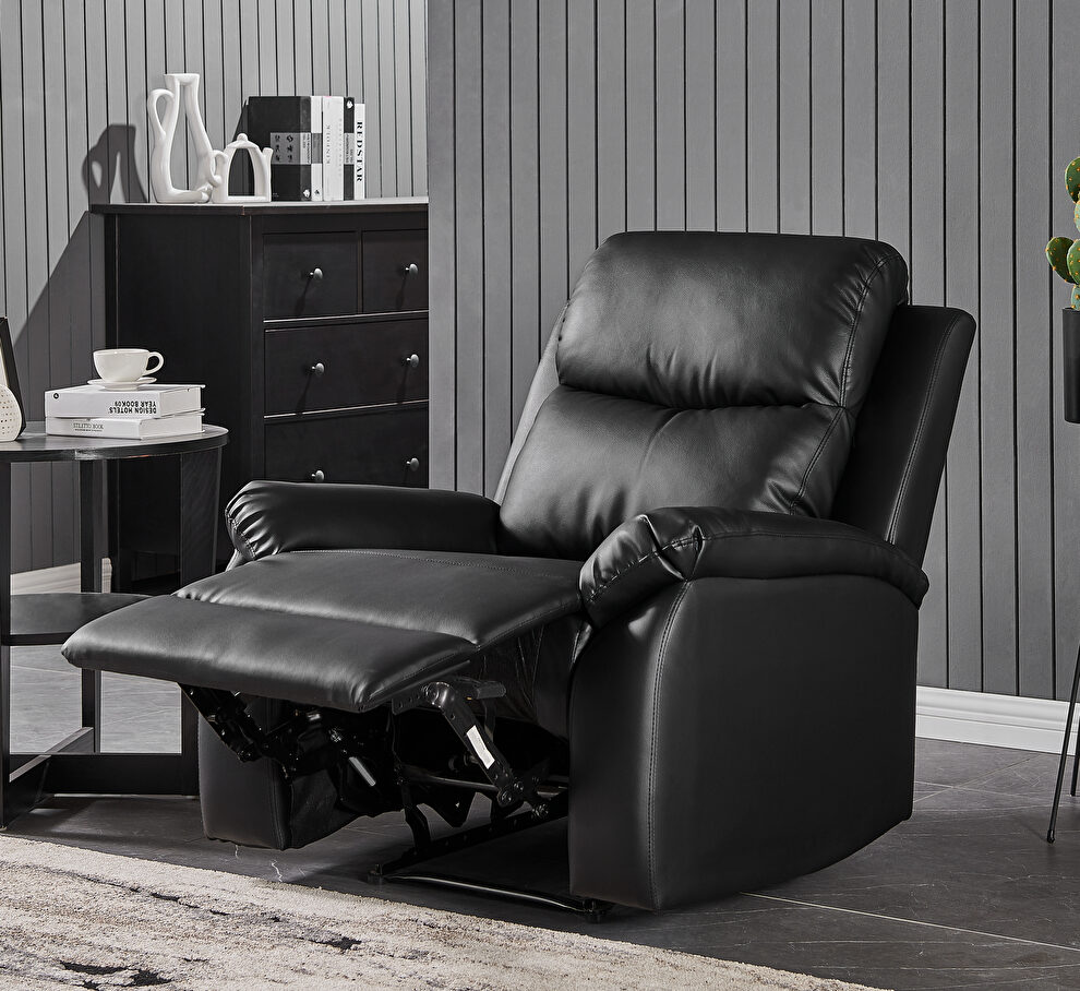 Black pu leather motion recliner chair by Global