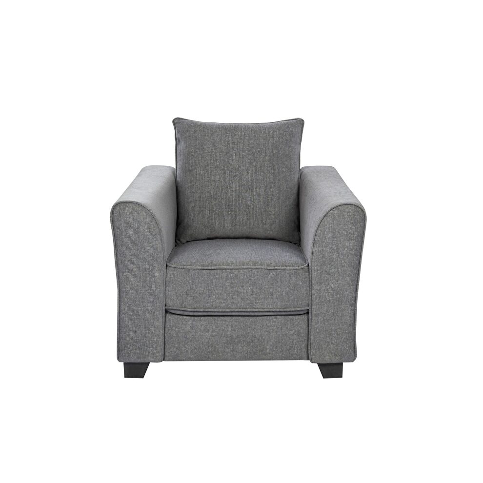 Simple affordable gray chenille fabric chair by Global