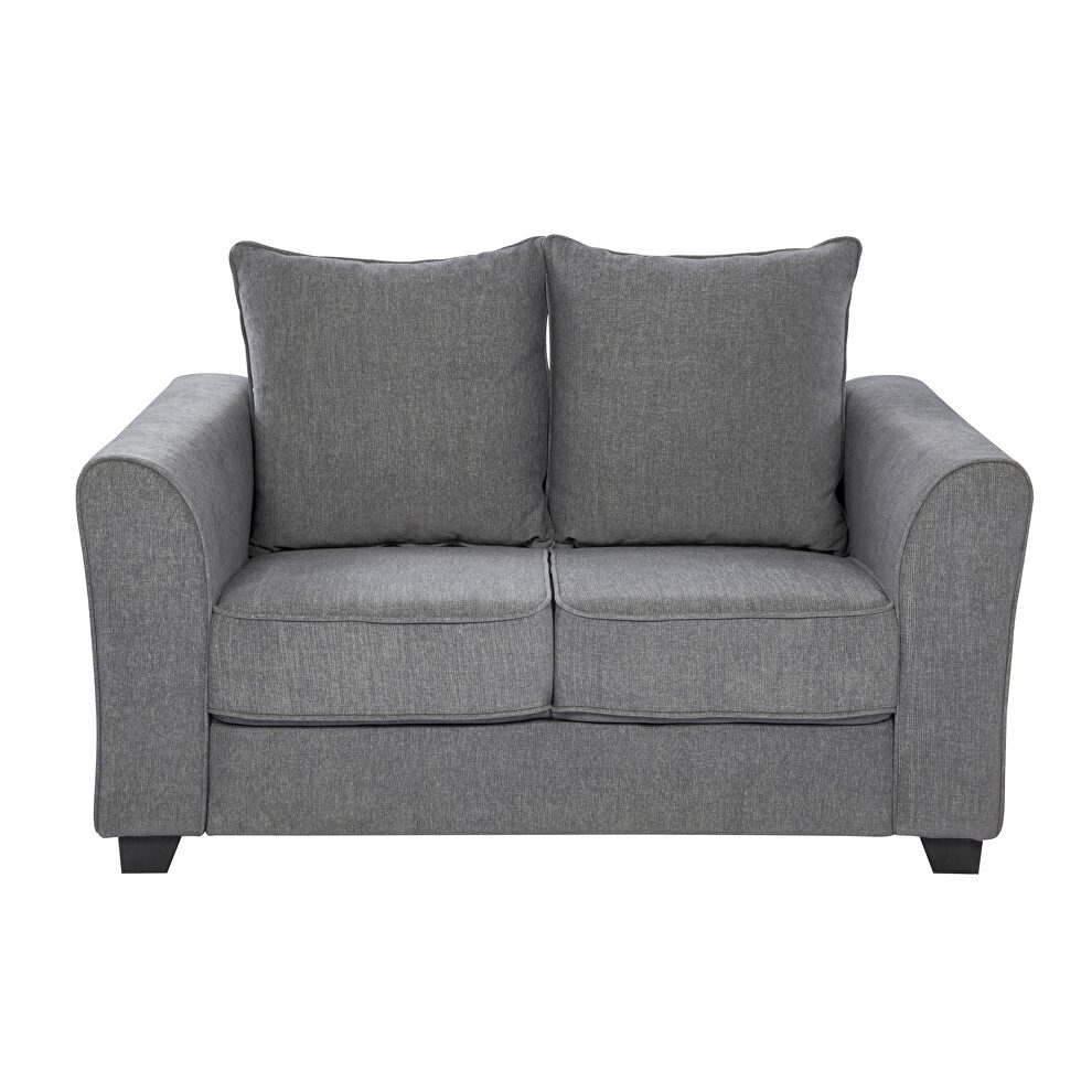Simple affordable gray chenille fabric loveseat by Global