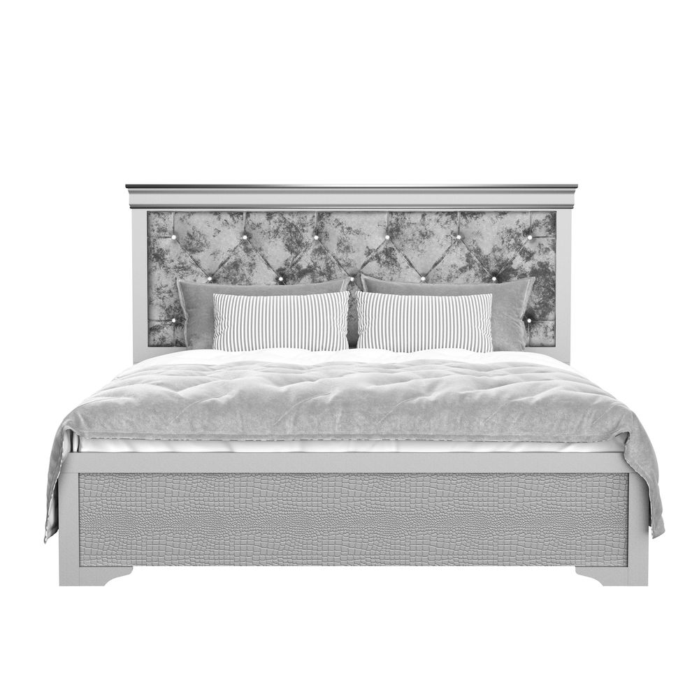 Silver / gray contemporary casual style full bed by Global