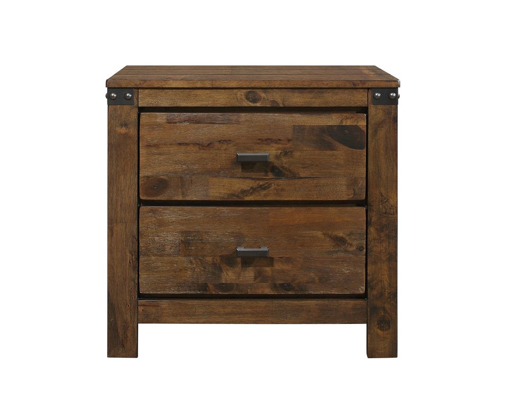 Warm rustic tone classical touch nightstand by Global