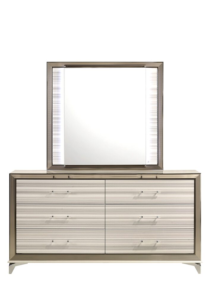 White dresser from zambrano set by Global