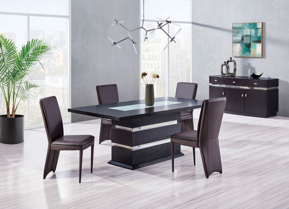 Wenge wood contemporary dining table by Global
