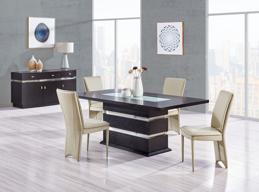 Wenge wood contemporary dining table by Global