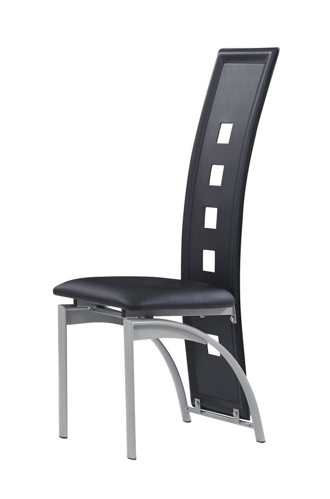 Black pu leather dining chair by Global