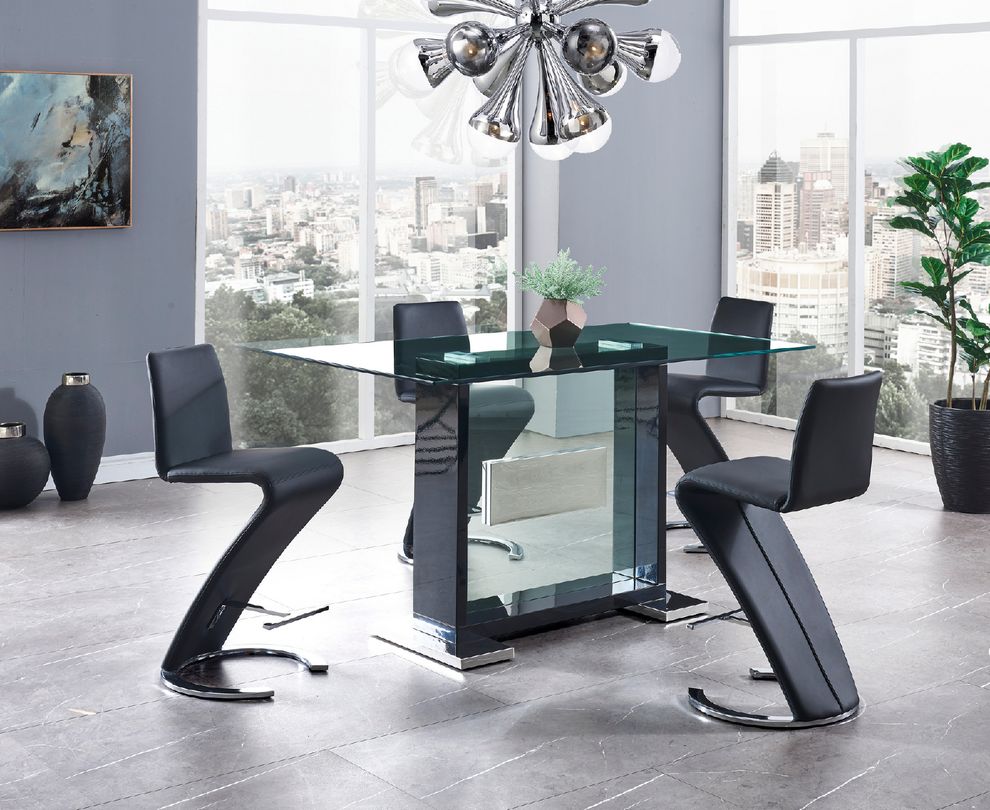 Black glass top bar table in contemporary style by Global
