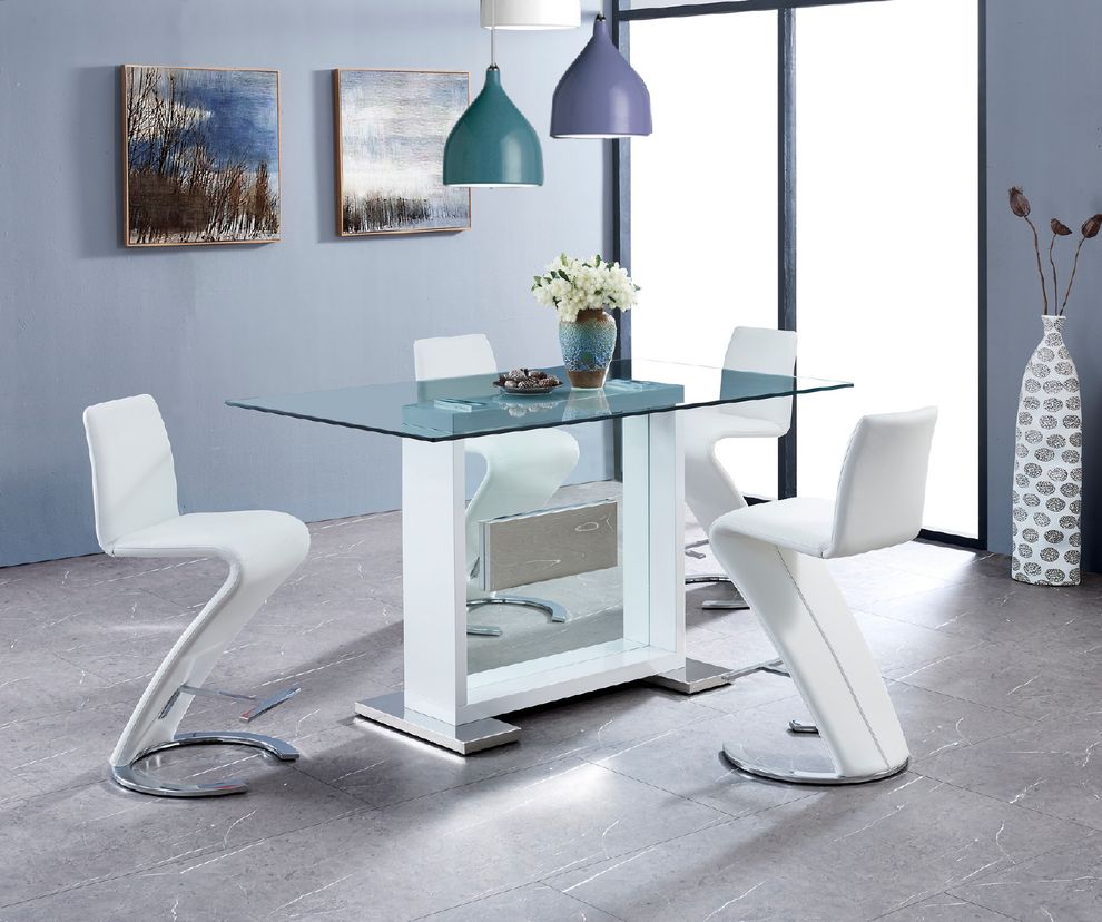 White glass top bar table in contemporary style by Global