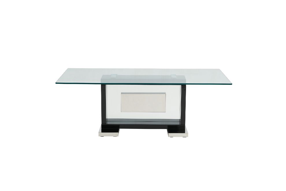Glass top contemporary black coffee table by Global