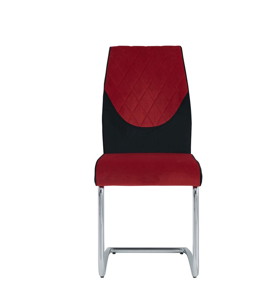 Modern red fabric dining chair by Global