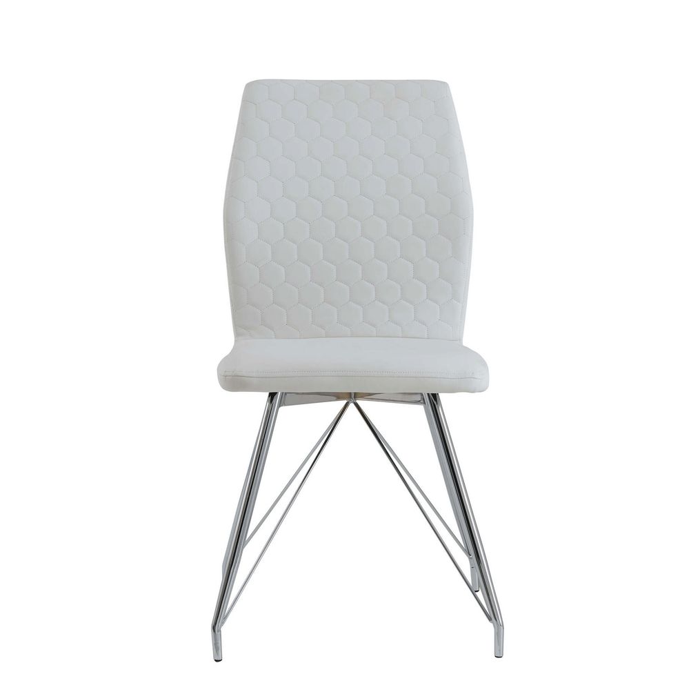 Modern white dining chair by Global