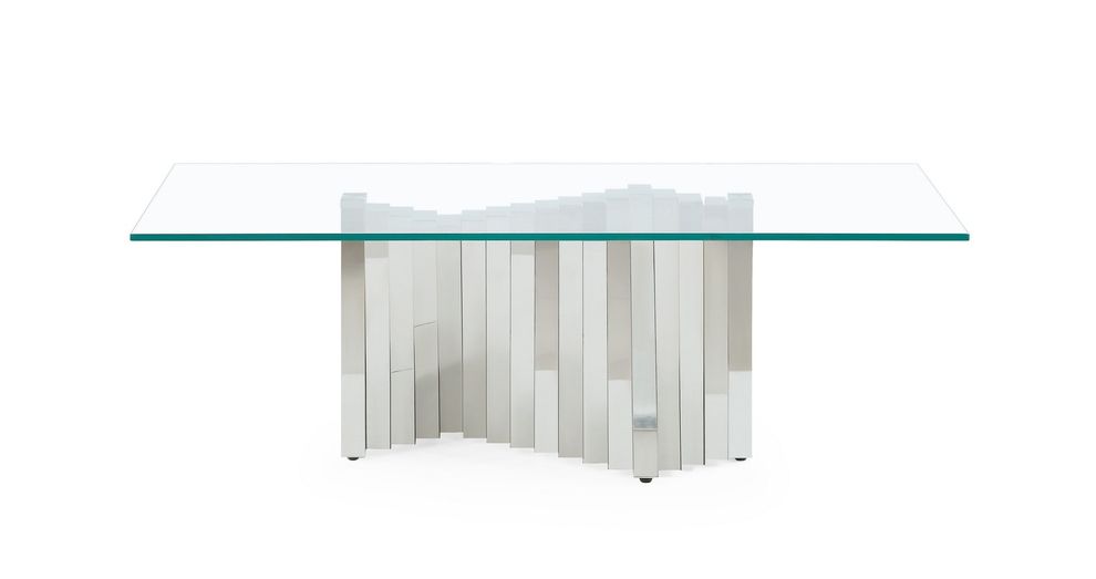 Silver  accordion style base cocktail table by Global