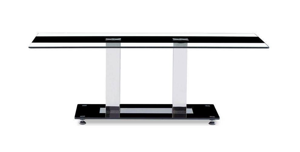 Black / clear glass top coffee table by Global