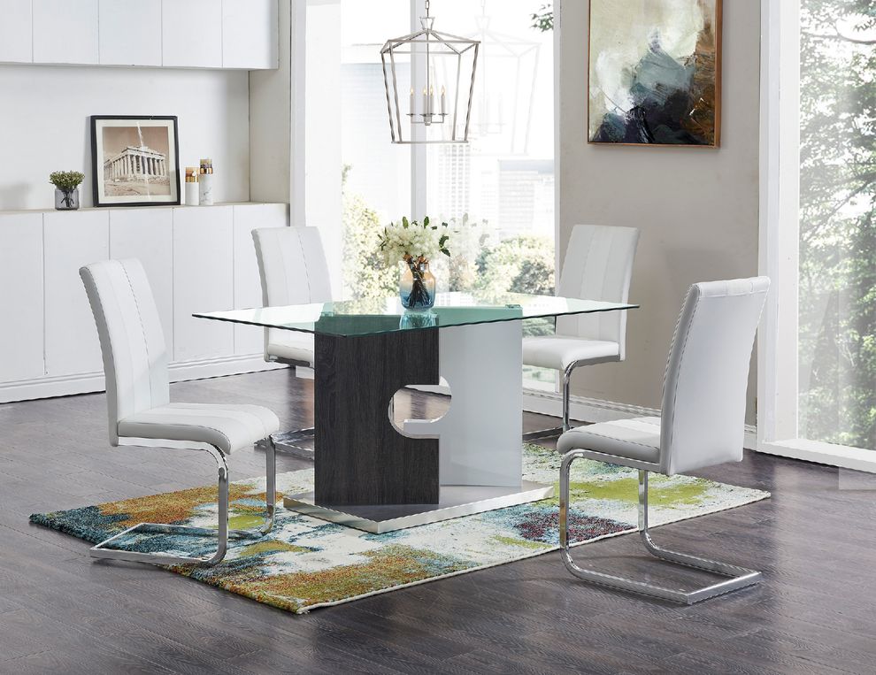 Glass top contemporary table by Global
