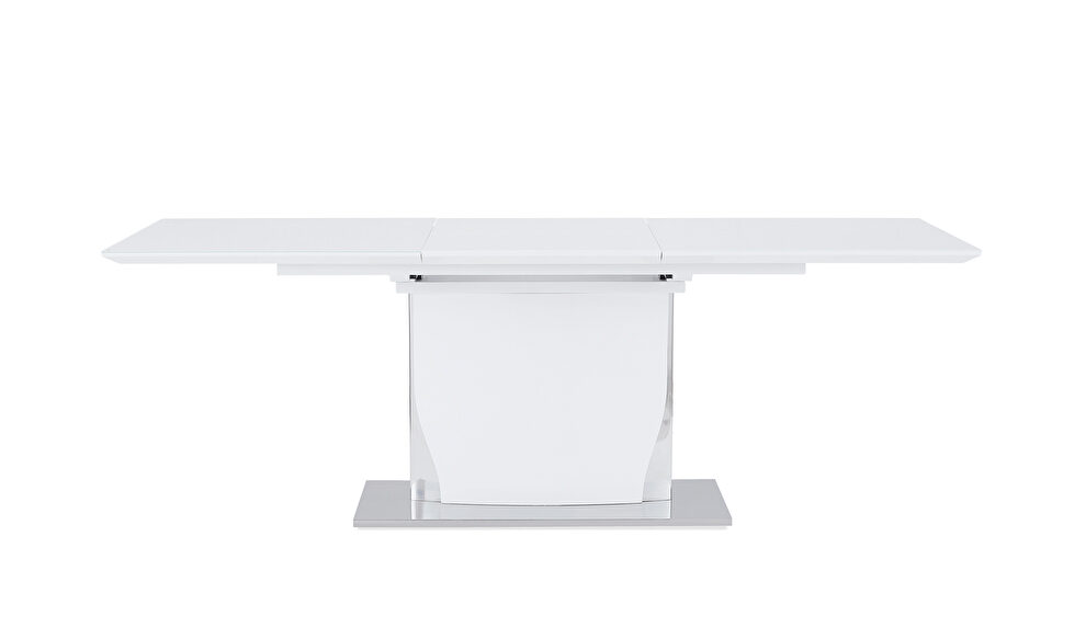 White high gloss modern table w/ extensions by Global