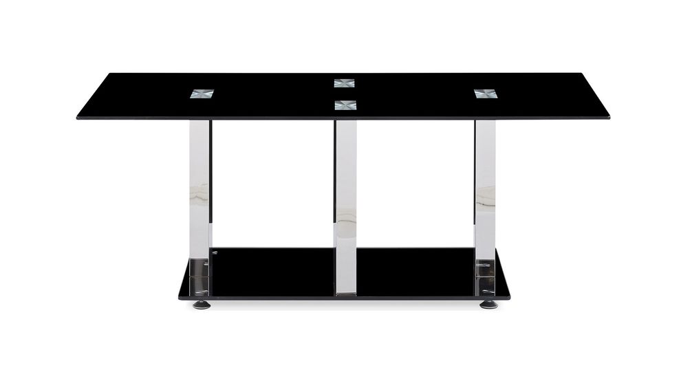 Black top glass modern coffee table by Global
