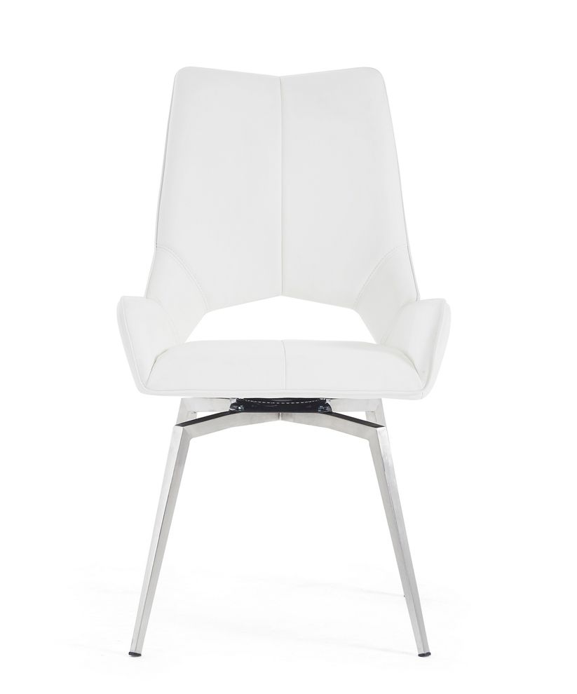 Retro bar style white dining chair w/ comfy back by Global