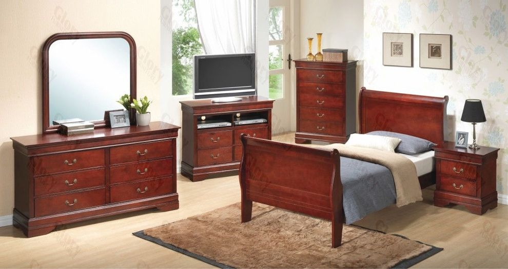 Classic 6pcs cherry twin bed set by Glory