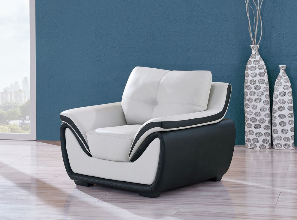 Gray/Black low-profile leather chair by Global