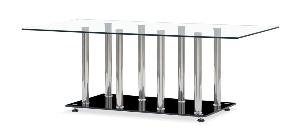 Silver / black chrome base coffee table by Global