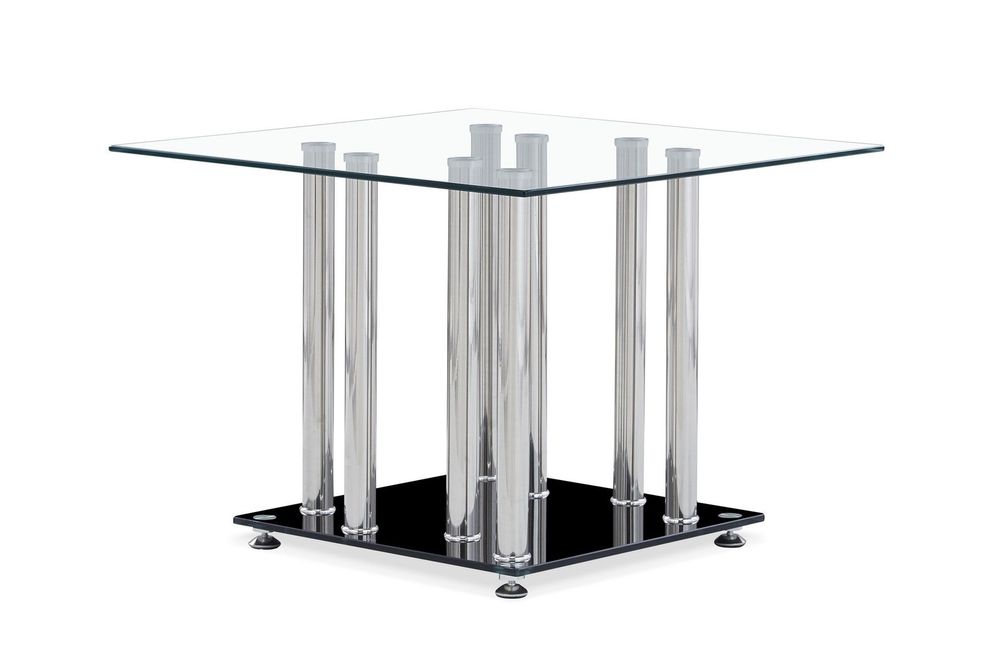 Silver / black chrome base end table by Global