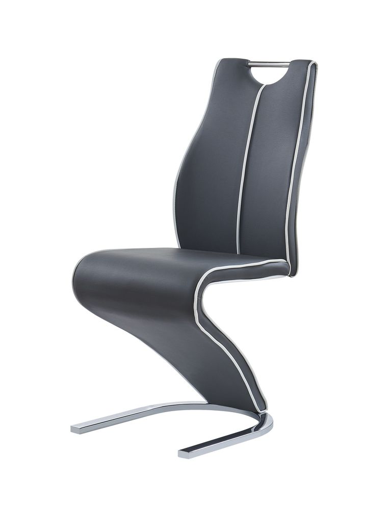 White/gray modern dining chair by Global