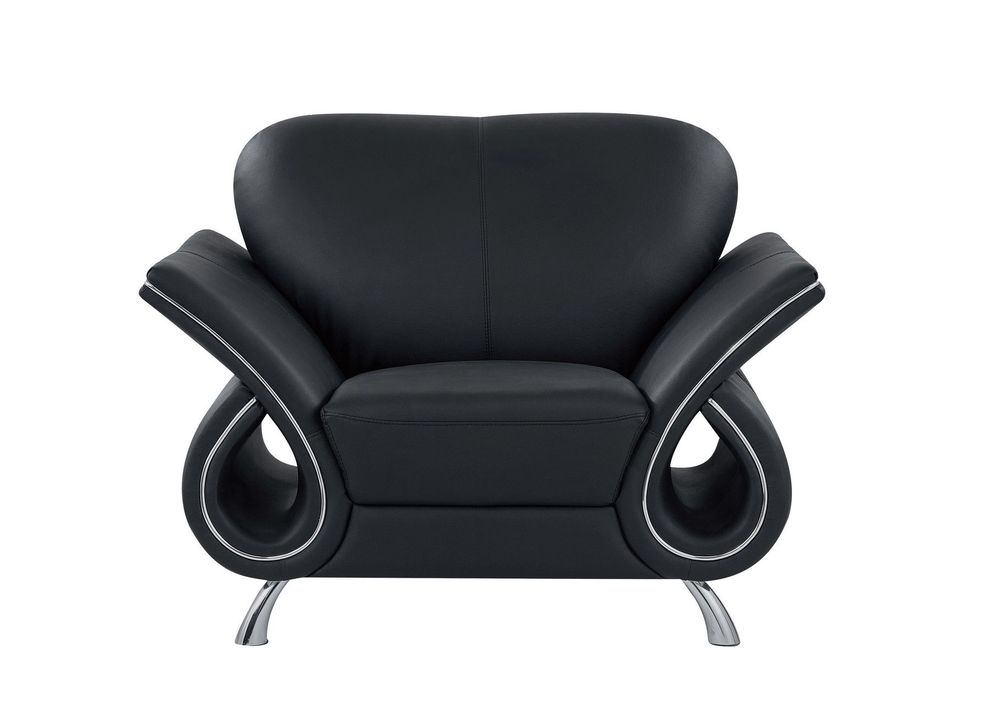 Ultra modern black contrasting leather chair by Global