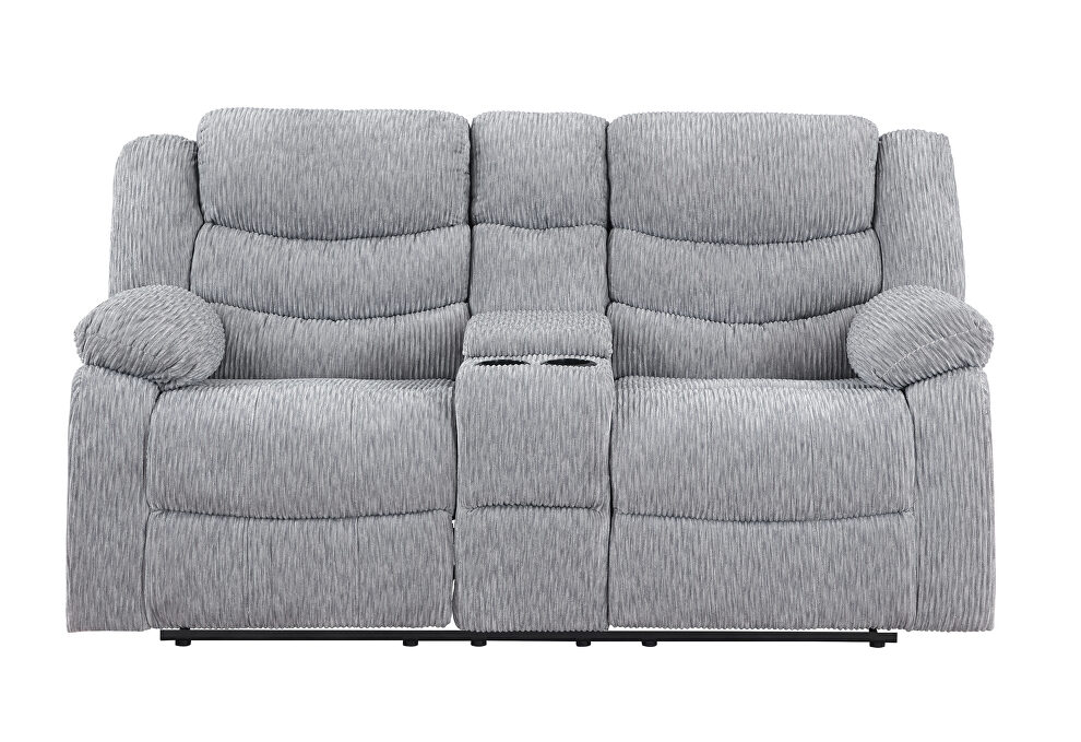Grey power console reclining loveseat by Global