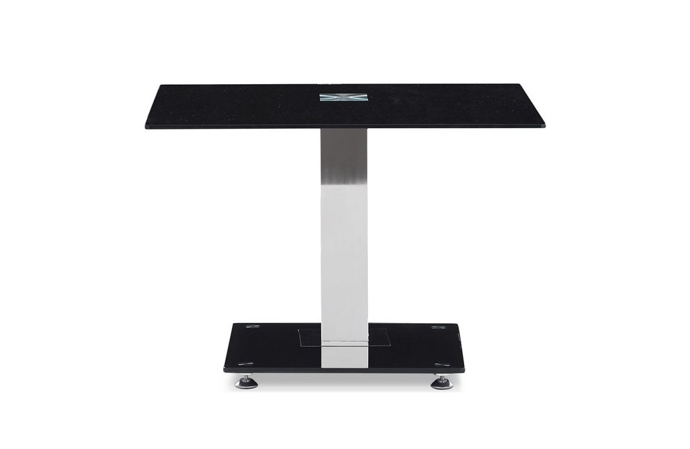 Rectangular black glass/chrome base series of tables by Global