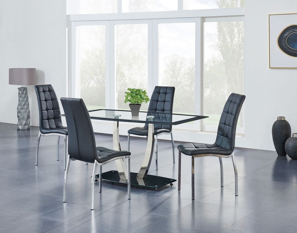 Small contemporary dining table set by Global
