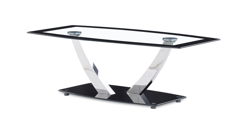 Black v-shape base coffee table by Global