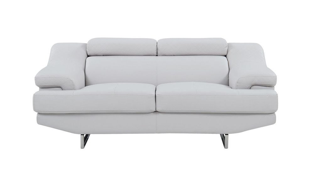 Contemporary loveseat w/ adjustable headrests by Global