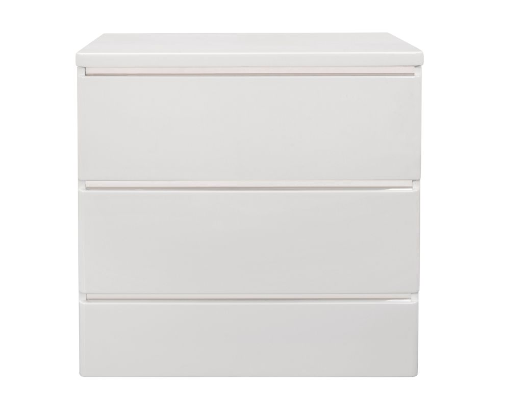 Casual style white rubberwood nightstand by Global