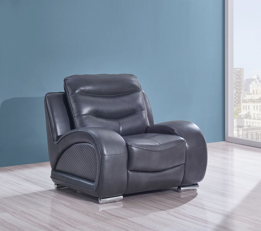 Blance lividity gray leather-like chair by Global