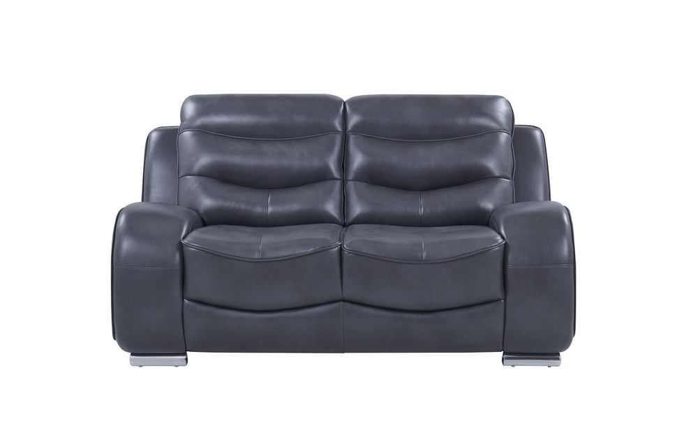 Blance lividity gray leather-like loveseat by Global