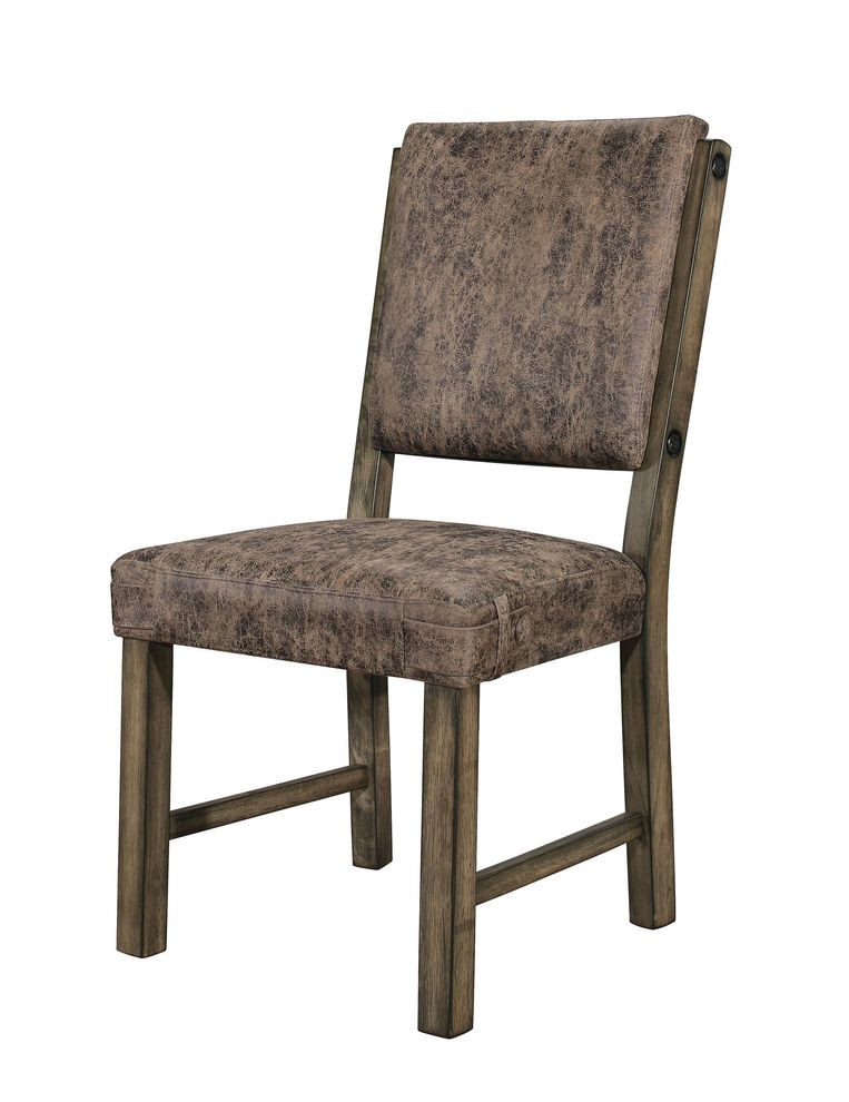 Solid wood casual style dining chair in brown by Global