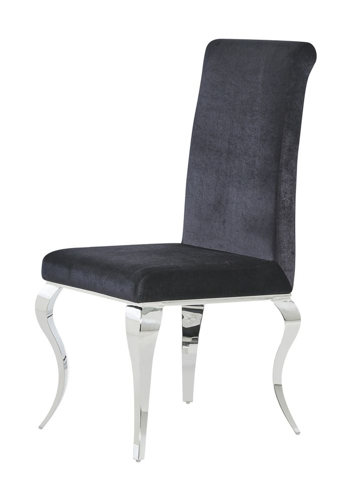 Chrome/black modern dining chair by Global
